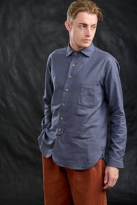 Image 3 of Huegnoit Shirt - Italian Grey brushed soft cotton
