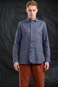 Image 1 of Huegnoit Shirt - Italian Grey brushed soft cotton