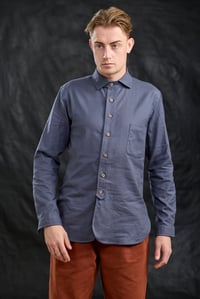Image 7 of Huegnoit Shirt - Italian Grey brushed soft cotton