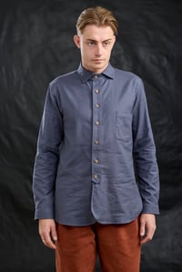 Image 8 of Huegnoit Shirt - Italian Grey brushed soft cotton