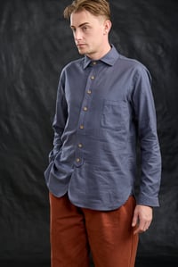 Image 10 of Huegnoit Shirt - Italian Grey brushed soft cotton