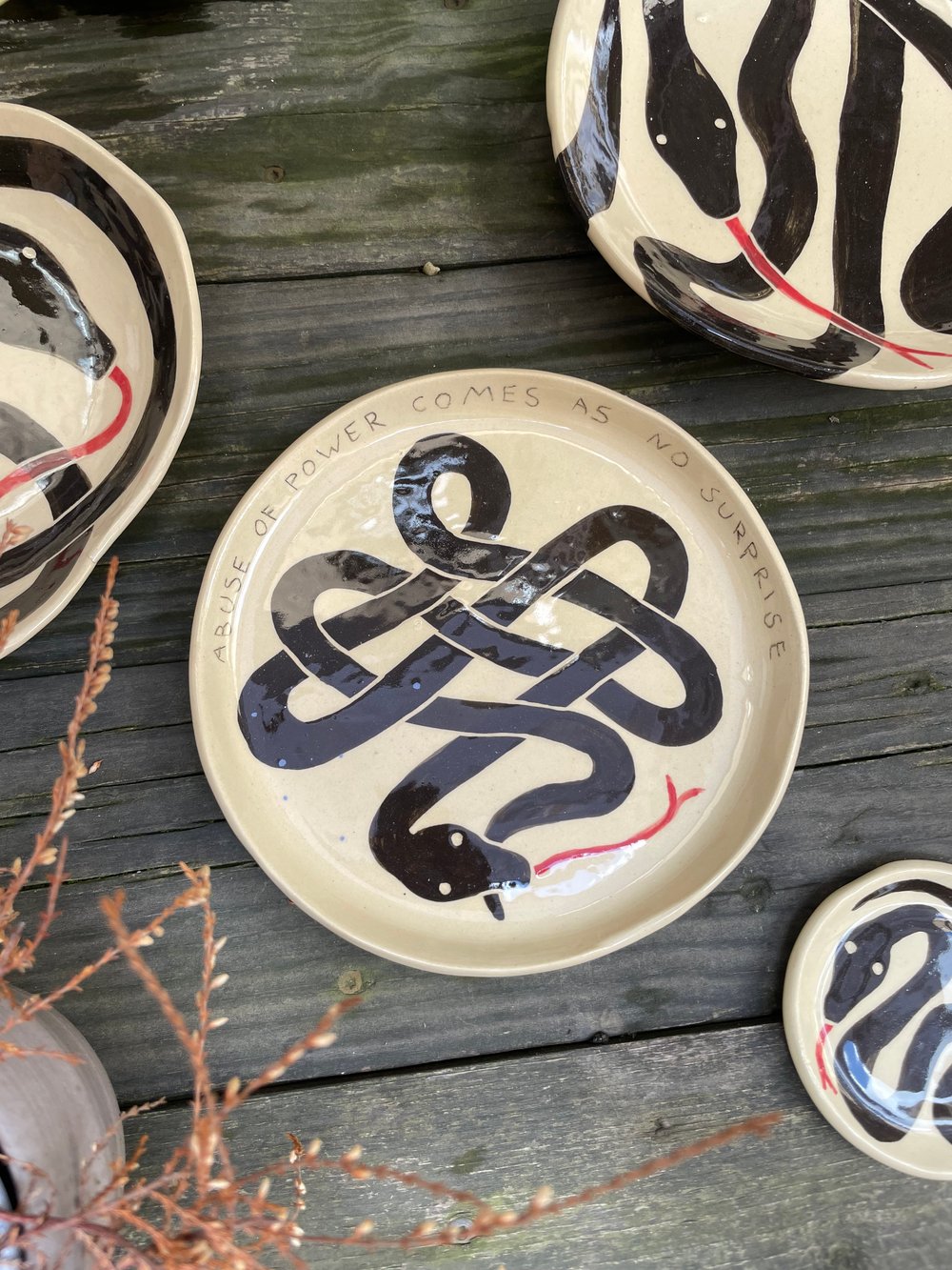 Image of Snake Plate With Text