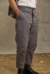 Image 3 of Peaky Blinder Trouser - Grey Stripe 