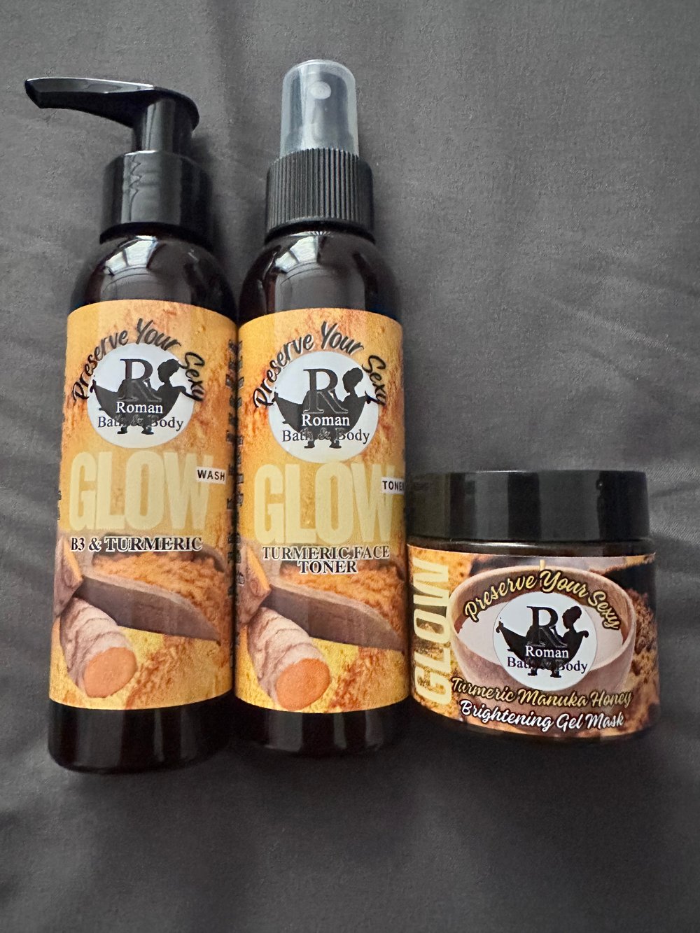 Image of Glow Collection B3 Turmeric Toner / B3 Turmeric Face Wash / Turmeric Face Serum  / Turmeric Gel Mask