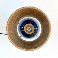Image 9 of Lampe boule en céramique grès bleu de fer vintage signé Colette Houtmann 1970s