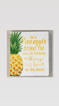 Image 3 of Inspirational Pineapple Hand-Painted Wood Plaque