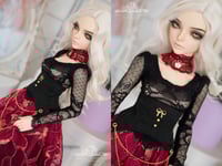 Image 4 of LIMITED - Red and Black lace outfit + cloak for MNF/PetiteMarionette girls