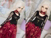 Image 5 of LIMITED - Red and Black lace outfit + cloak for MNF/PetiteMarionette girls