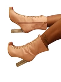 Image 2 of "Rihanna" Blush Laced Up Booties 