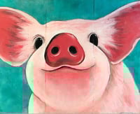 Playful Hand-Painted Pig Print