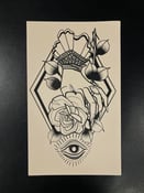 Image of Female Hand with Stem Rose print