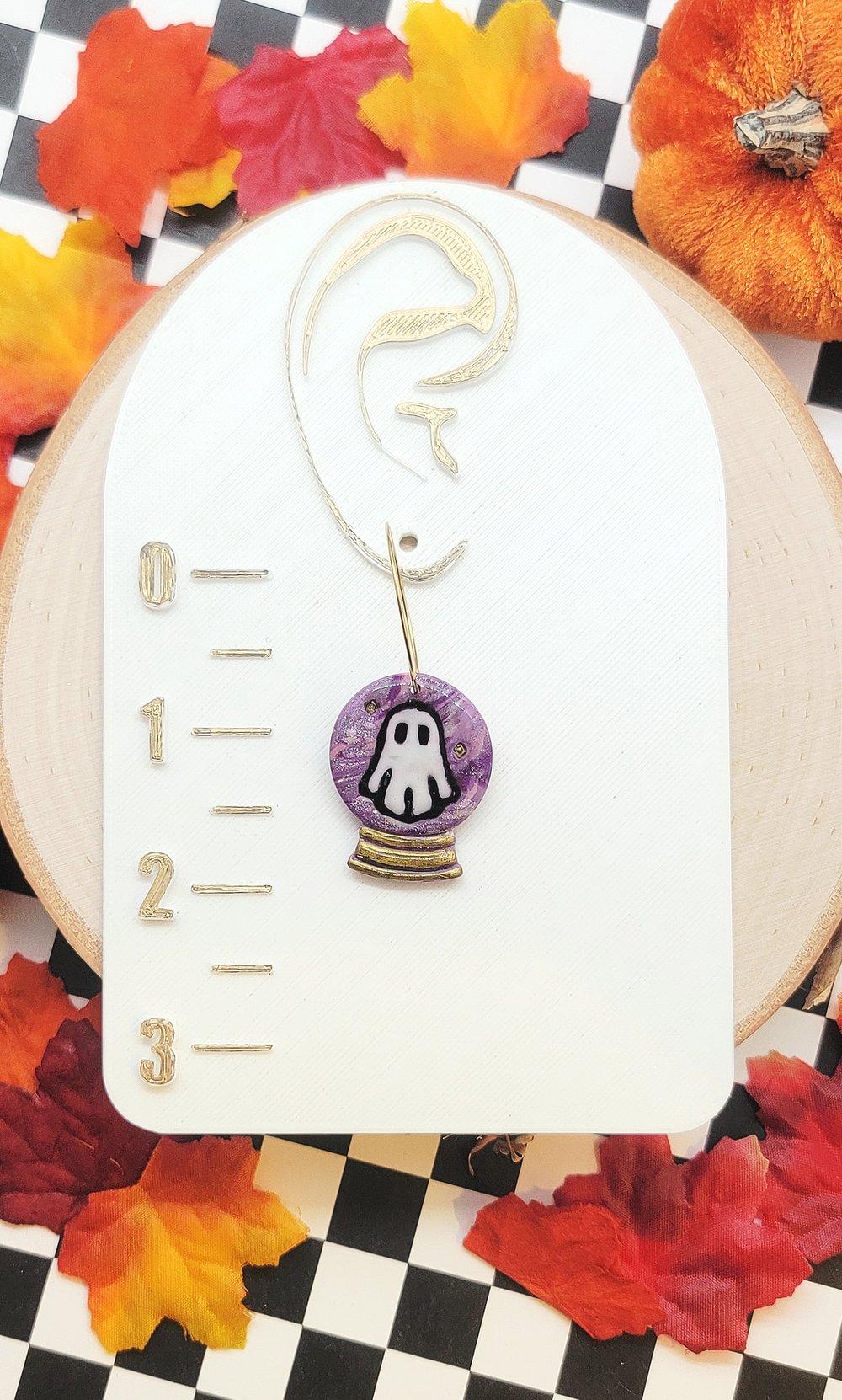 Image of Crystal Ball Ghost Hoops