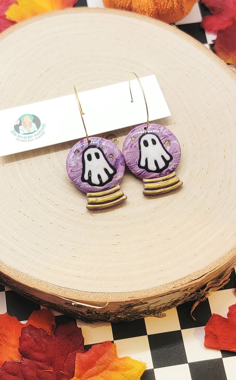 Image of Crystal Ball Ghost Hoops