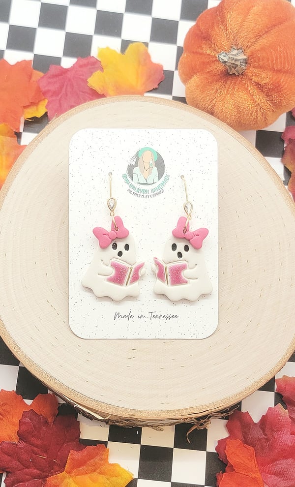 Image of Bookish Ghost Dangles