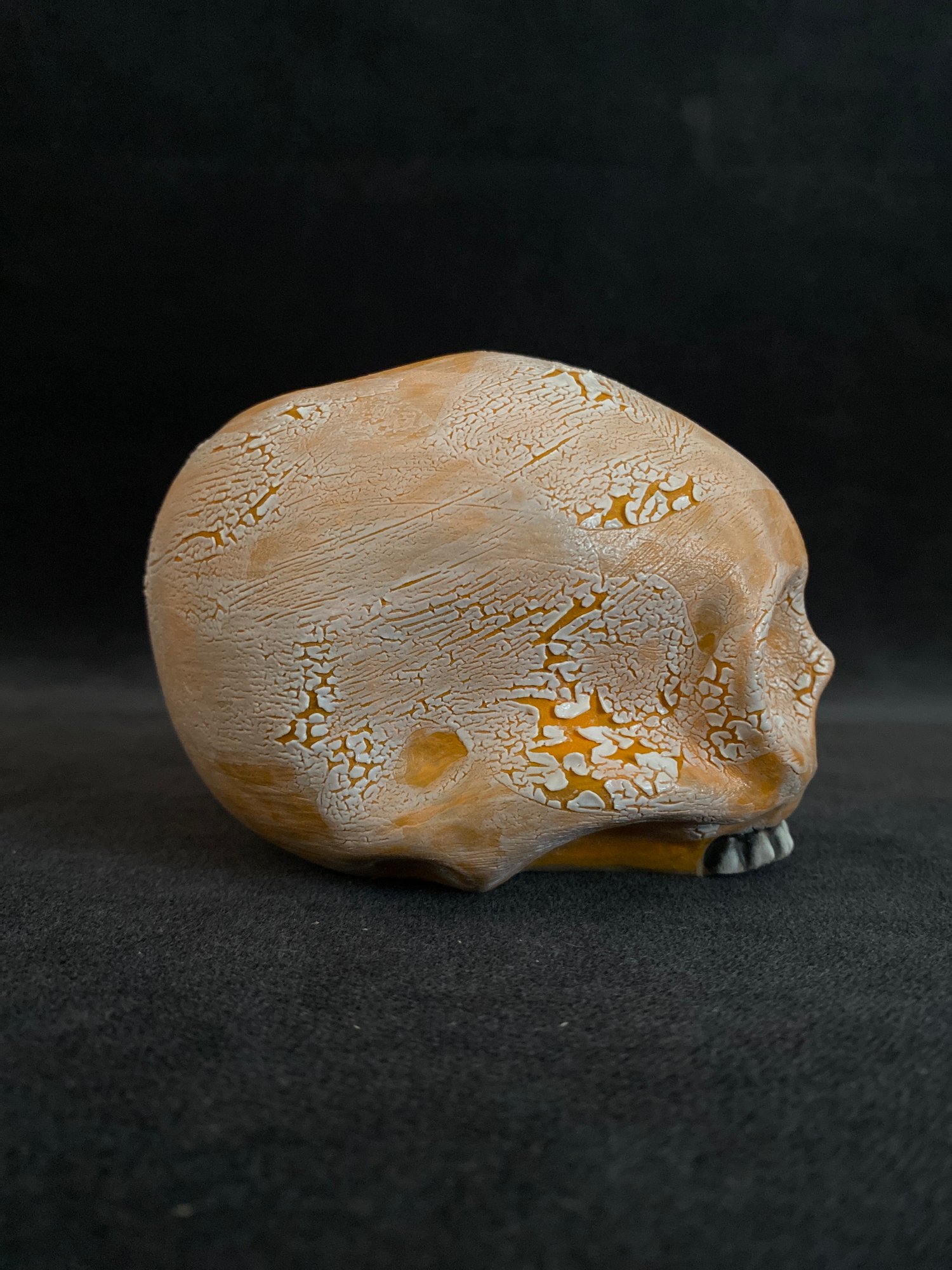 Image of Mini Halloween Skull Mug with Crackle Glaze (b)