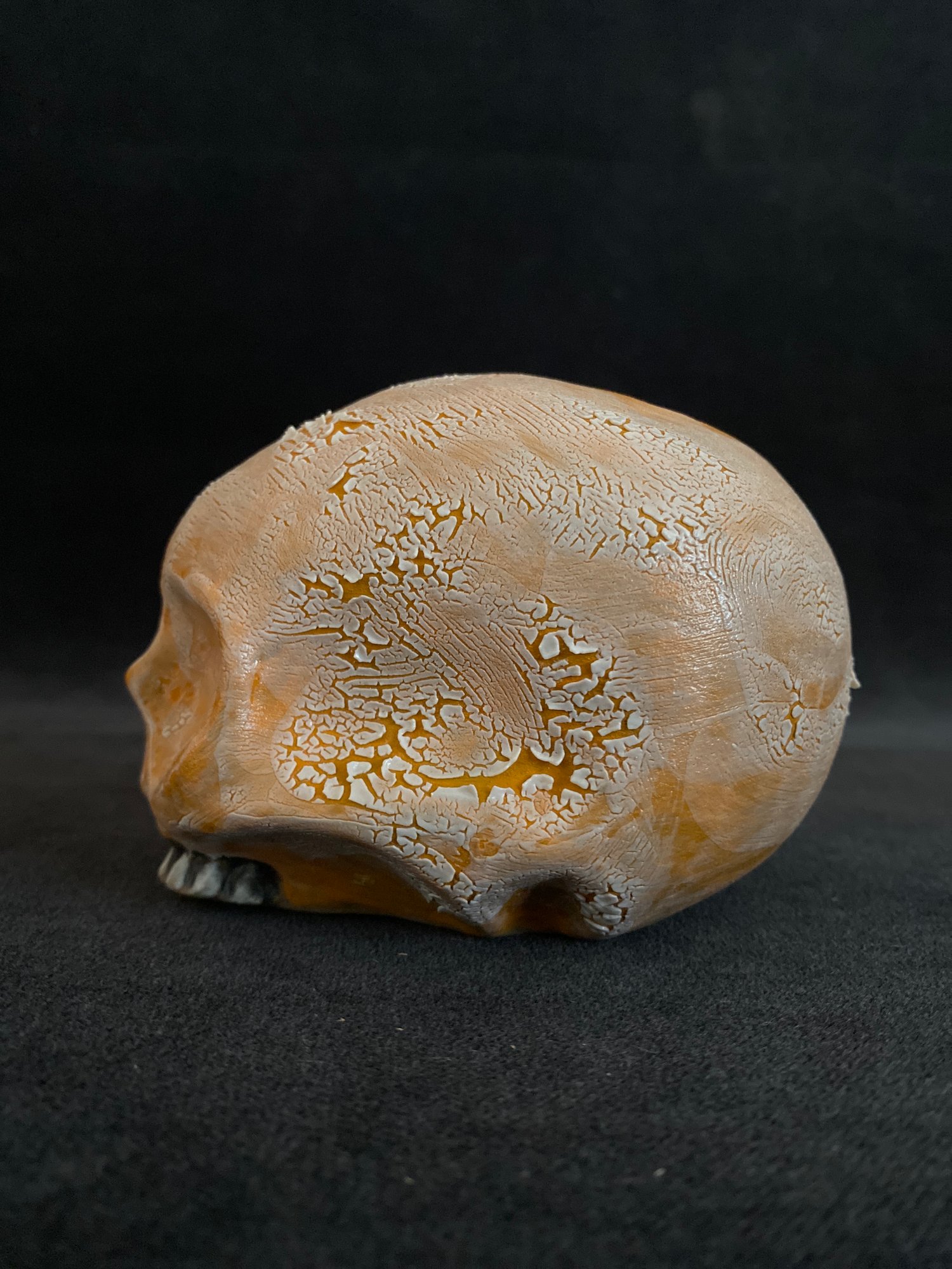 Image of Mini Halloween Skull Mug with Crackle Glaze (b)