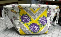 Image 1 of Yellow and Purple Quilted Drawstring Bag
