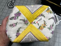 Image 4 of Yellow and Purple Quilted Drawstring Bag