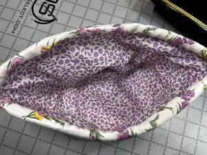 Image of Yellow and Purple Quilted Drawstring Bag