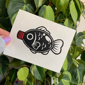 Image of Mini Soy Sauce Linocut PRINT