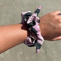 Image 4 of St. Louis Water Lily Hair Scrunchie - Pink/Green