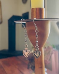 Image 2 of Silver Milagro Heart Dangles 