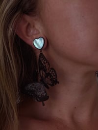 Image 1 of Pearly Heart Midnight Butterflies (Black)