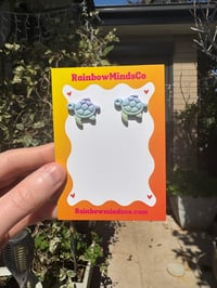 Ocean drift turtle polymer clay studs 