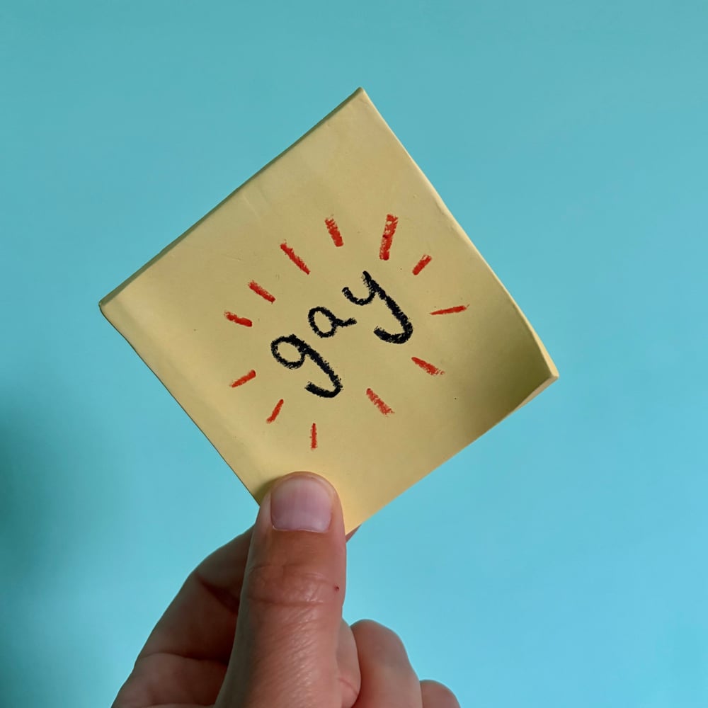 Image of Gay ceramic Post-it note