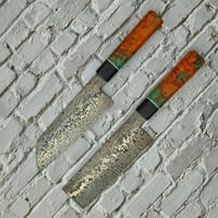Image 4 of Santoku Nakiri Set - Wild Damascus