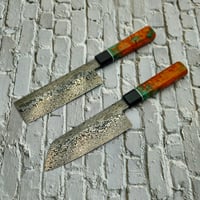 Image 2 of Santoku Nakiri Set - Wild Damascus
