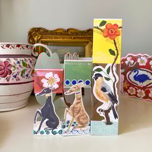 Image of Die-Cut Paper Romantic Vase Greeting Card - Roaming Horses