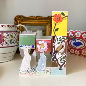 Image of Die-Cut Paper Romantic Vase Greeting Card - Roaming Horses