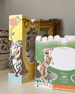 Image of Die-Cut Paper Romantic Vase Greeting Card - Finches & Folly