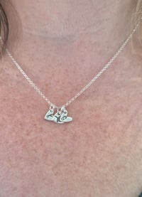 Image 4 of Hand Stamped Hearts Charm Necklace