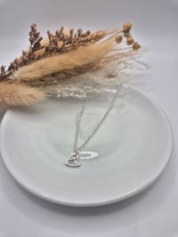 Image 3 of Hand Stamped Hearts Charm Necklace