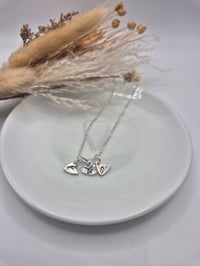 Image 1 of Hand Stamped Hearts Charm Necklace