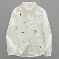 Image 1 of White Cotton Shirt – Embroidered Motifs