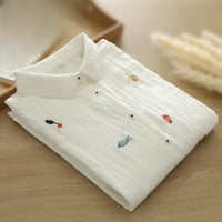 Image 3 of White Cotton Shirt – Embroidered Motifs