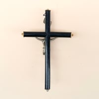 Image 3 of Crucifix antique Jésus Christ - Napoléon III – Bois noirci et Christ en métal -  XIXe