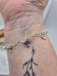 Image 4 of Hand Stamped Heart Charms Bracelet