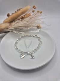 Image 2 of Hand Stamped Heart Charms Bracelet