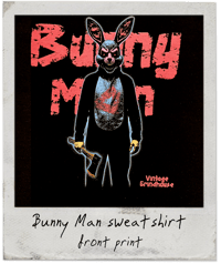 Image 2 of Bunny Man Sweatshirt - glows in the dark!