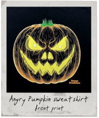 Image 2 of Angry Pumpkin sweatshirt - glows in the dark!