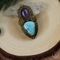 Image 3 of Mermaids treasure talisman with larimar and amethyst