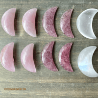 Image 5 of Strawberry Quartz Crescent Moon, Rose Quartz, Crystal Moon, Crystal Crescent Moon