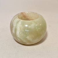 Image 3 of Joli coquetier ou photophore bougeoir en onyx vert – vintage années 60-70