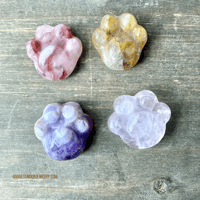 Image 1 of Crystal Carved Gemstone Paw, Mini Crystal Paw, Crystal Footprints, Crystal Carvings