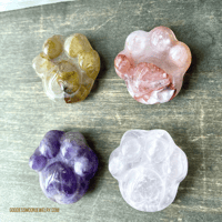 Image 7 of Crystal Carved Gemstone Paw, Mini Crystal Paw, Crystal Footprints, Crystal Carvings