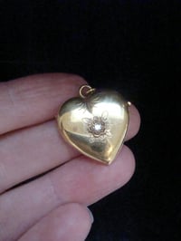 Image 1 of EDWARDIAN 15CT- 18CT HIGH CARAT OLD CUT DIAMOND HEART LOCKET 